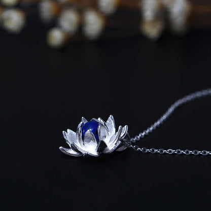 Collier Lotus Lapis lazuli