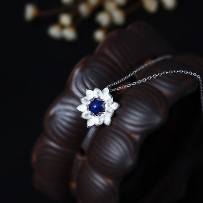 Collier Lotus Lapis lazuli