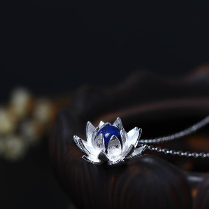 Collier Lotus Lapis lazuli