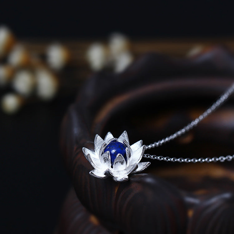 Collier Lotus Lapis lazuli