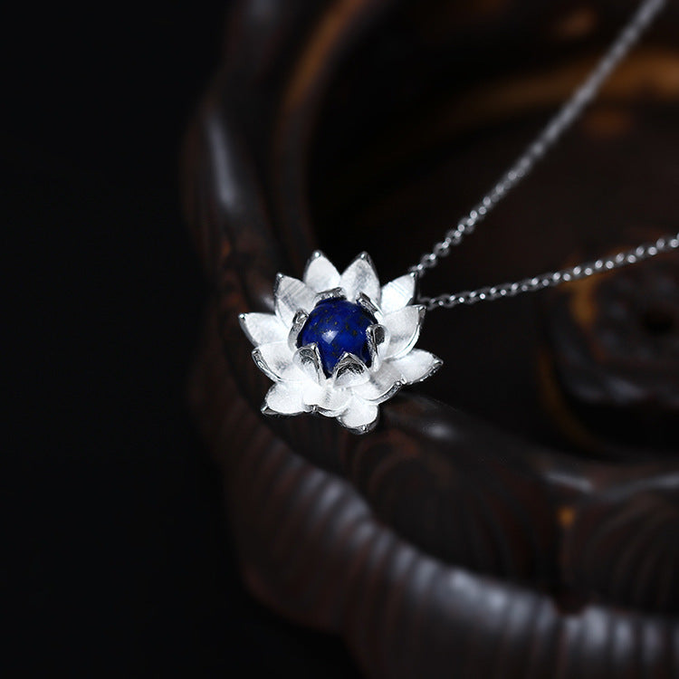 Collier Lotus Lapis lazuli