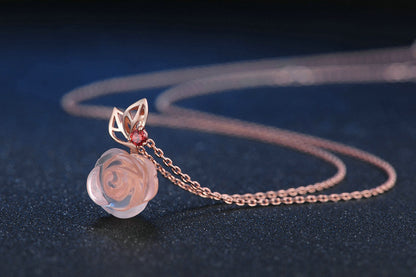 Pendentif / Collier Rose Hibiscus Pendentif Collier