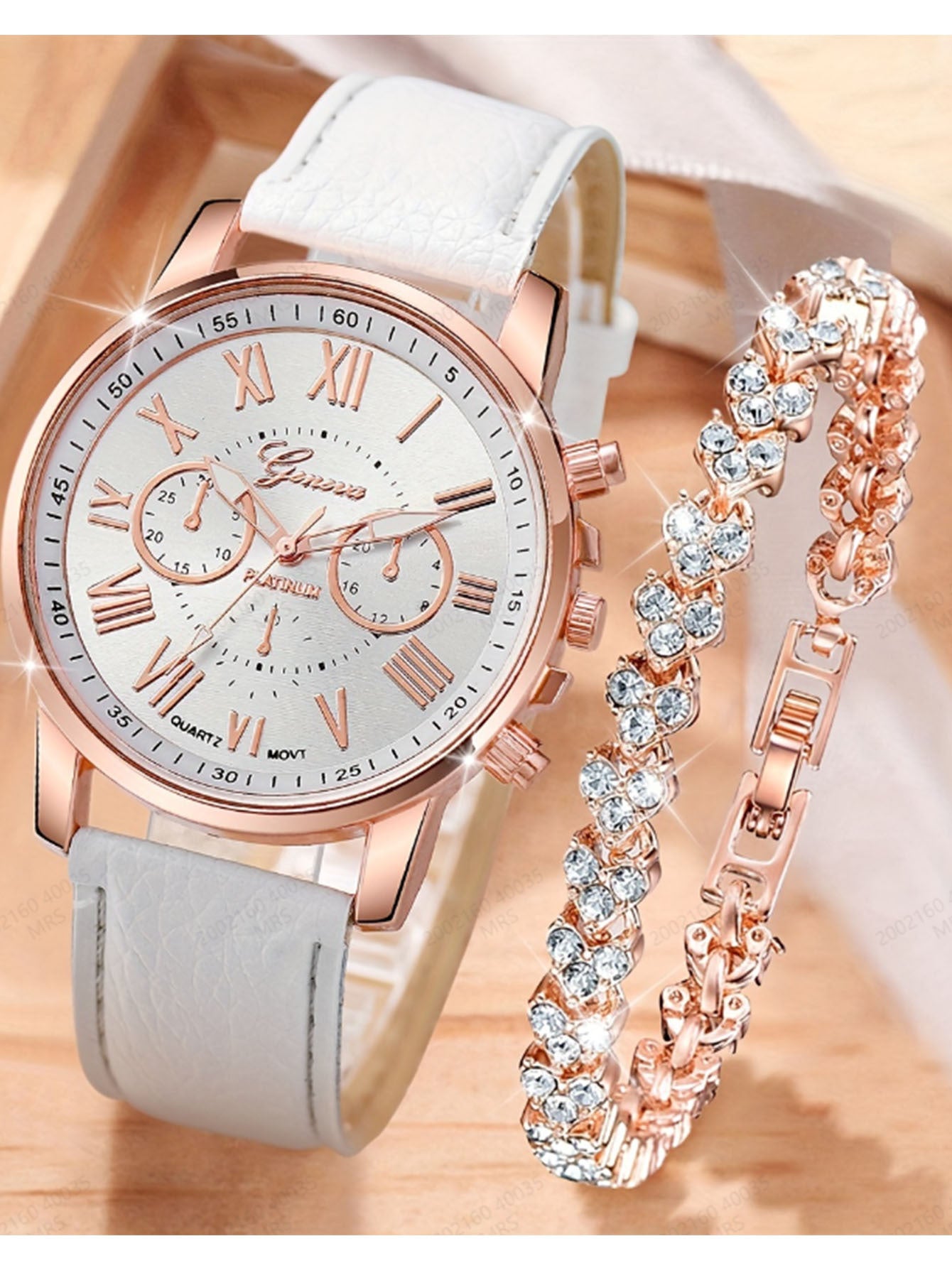 Montre + Bracelet Blanc