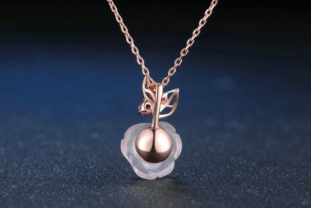 Pendentif / Collier Rose Hibiscus Pendentif Collier