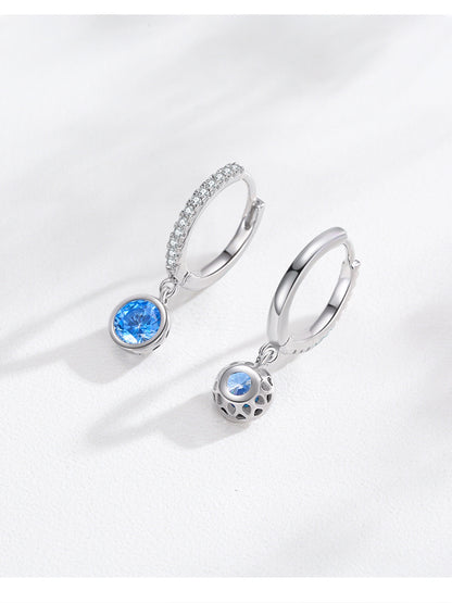 Ensemble Diamant Artificiel Bleu Collier + boucles d'oreilles La Boutique du Bonheur