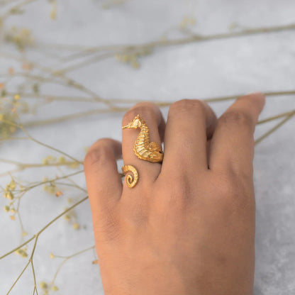 Bague ouverte hippocampe