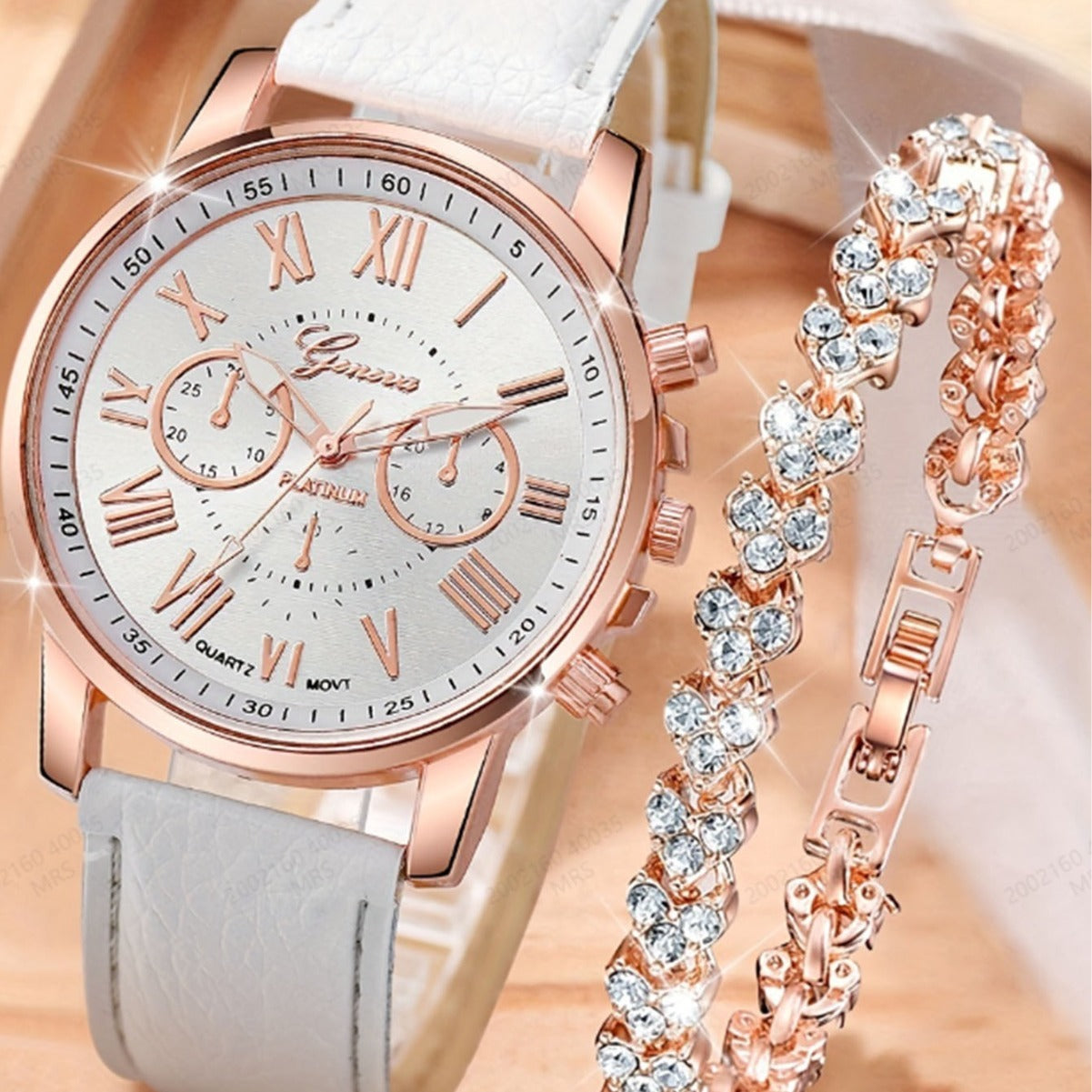 Montre + Bracelet Blanc